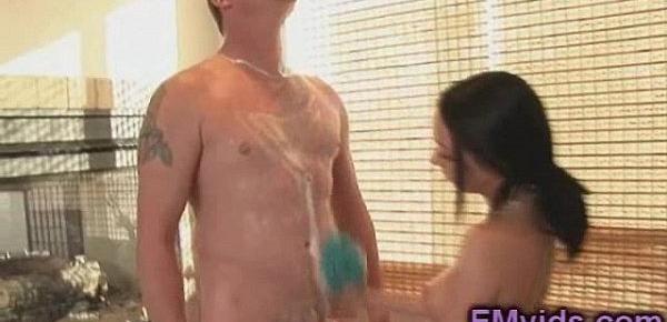 Really hot brunette Stephanie Cane bathroom